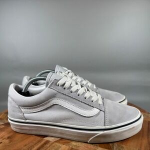 Vans Old Skool Suede Canvas Low Top Sneakers Women Size 7 Light Gray